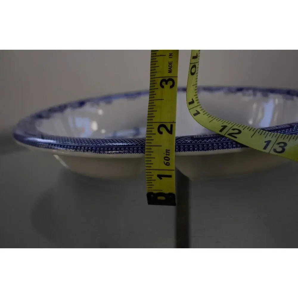 Churchill Blue Willow Oval Divided Serving‎ Dish Staffordshire  England 10”